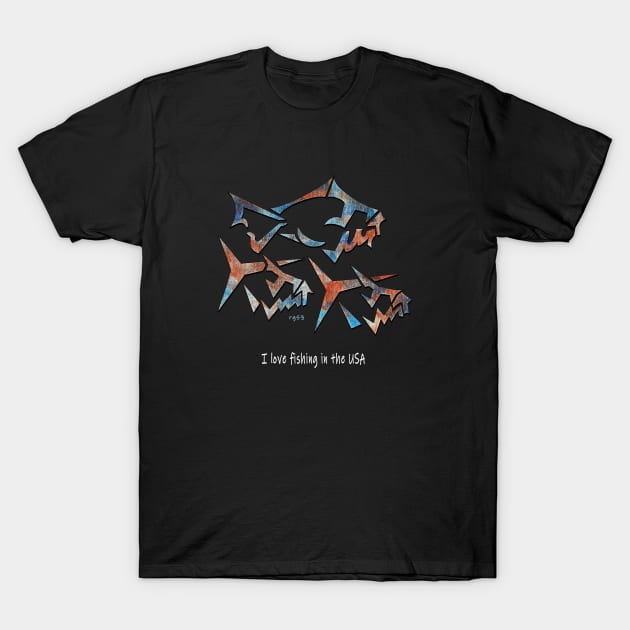 I Love Fishing in The USA T-Shirt by The Witness